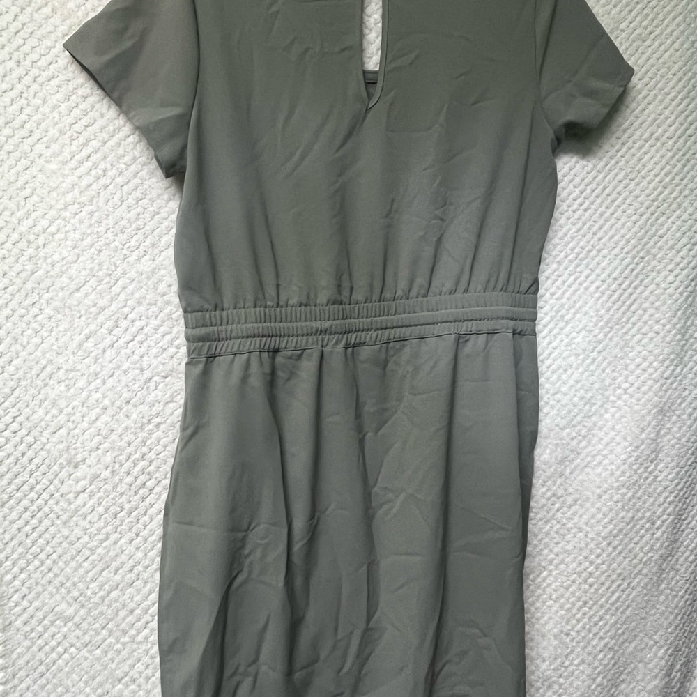 32 Degrees Light Gray Mini Dress Adjustable Tie Waist Casual Scoop Neck Medium - Picture 7 of 8